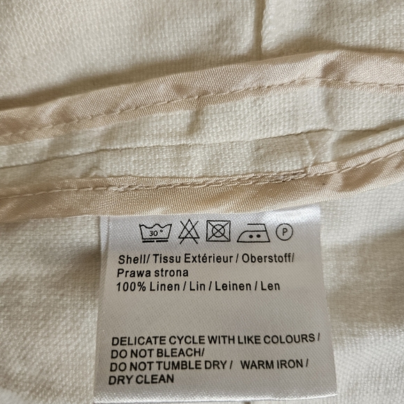 Malvin Hamburg Germany Size 8 Ivory I Love Linen Snap Closure Jacket - Picture 9 of 9